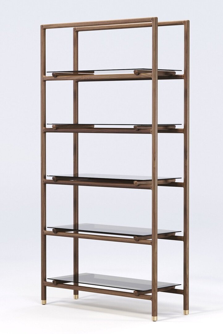 Wewood Float-Bücherregal-Walnut / Cabinet Big-B97.5 x H67.65 x T44