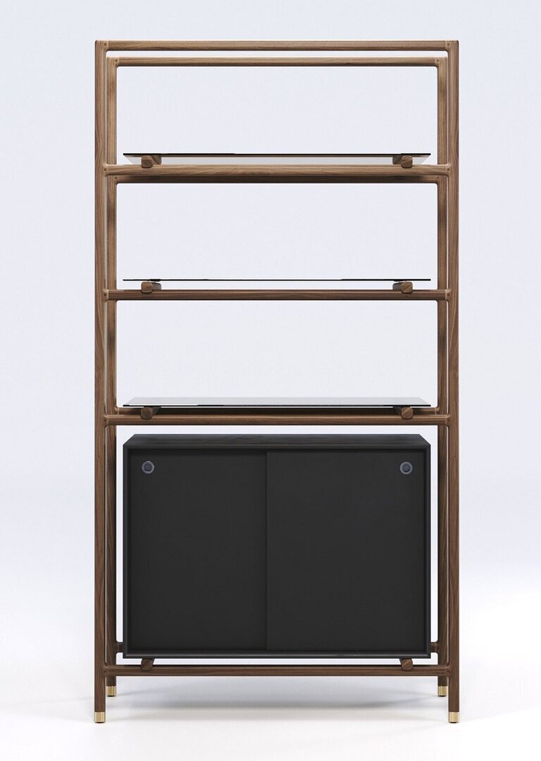 Wewood Float-Bücherregal-Walnut / Cabinet Big-B97.5 x H67.65 x T44