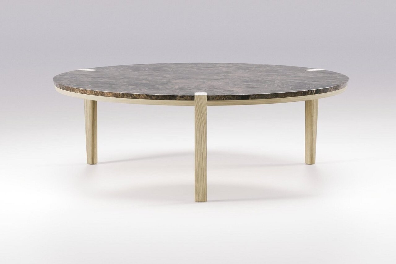 Wewood Corner-Runder Couchtisch-Eiche Standard Marmor