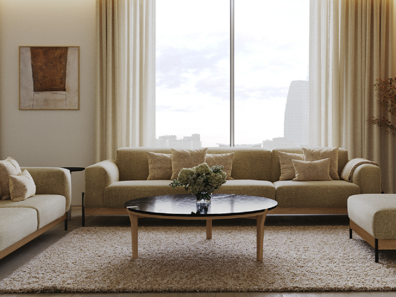 Wewood Corner-Runder Couchtisch