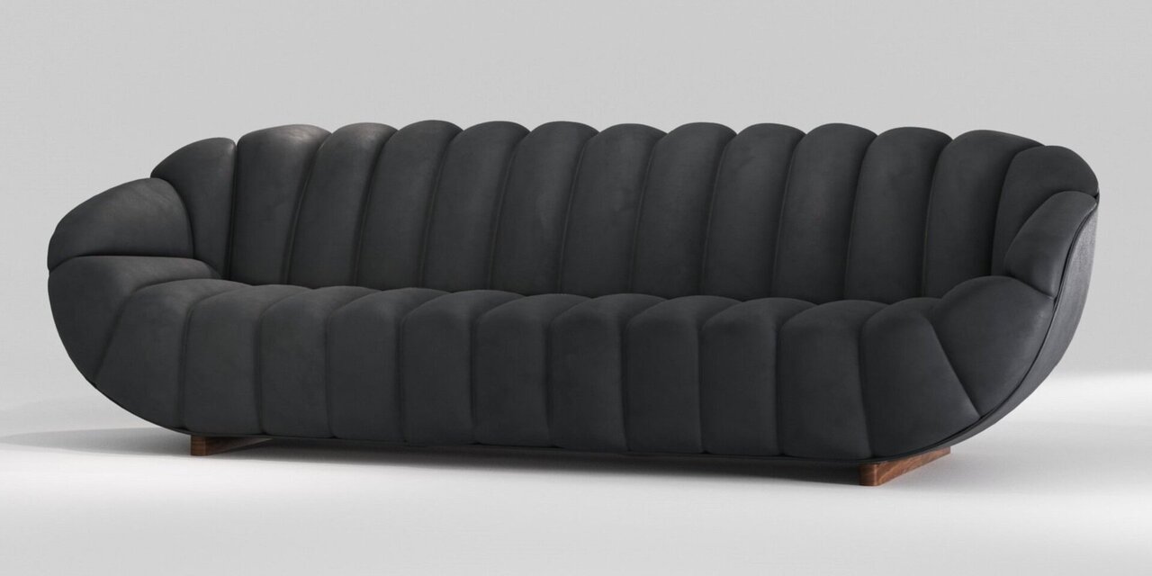 Wewood Rabelo-3 Sitzer Sofa-Walnut-TWAS4027-Leder