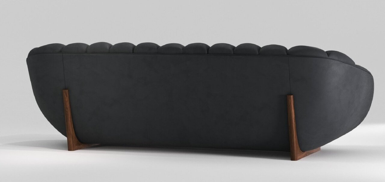 Wewood Rabelo-3 Sitzer Sofa-Walnut-TWAS4027-Leder