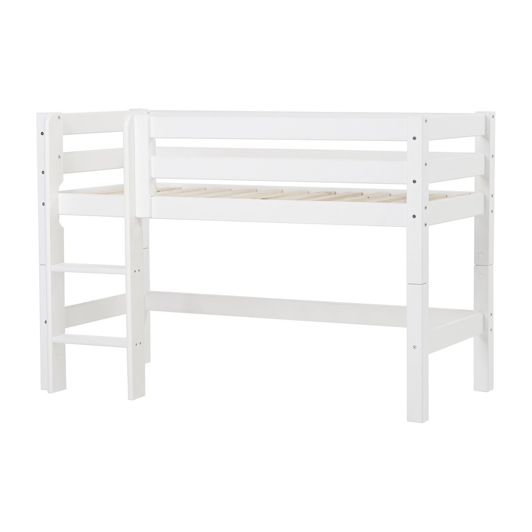 Hoppekids ECO Luxury Halbhochbett 70x160 cm mit gerader Leiter weiß