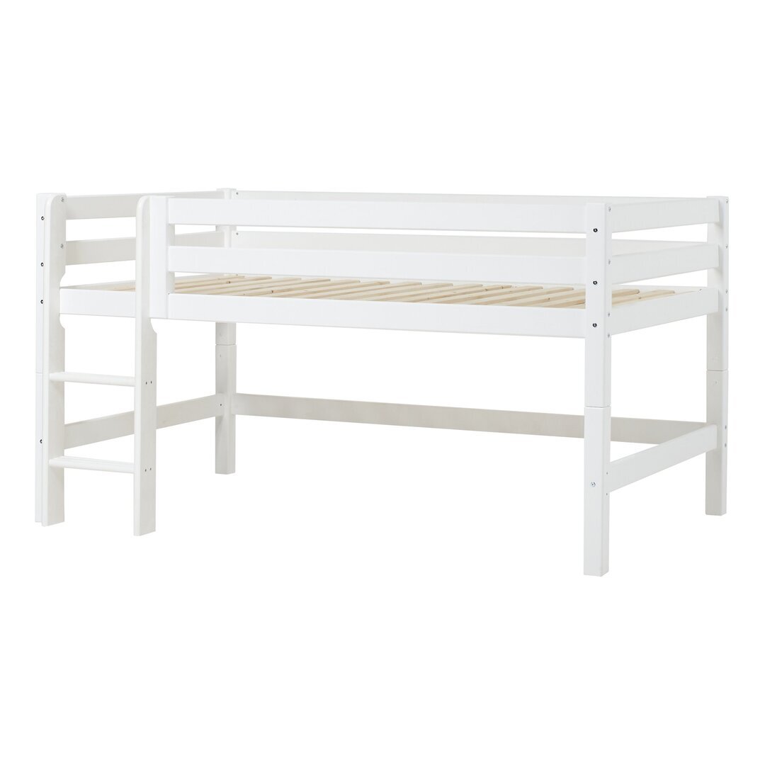 Hoppekids ECO Luxury Halbhochbett 120x200 cm mit gerader Leiter weiß