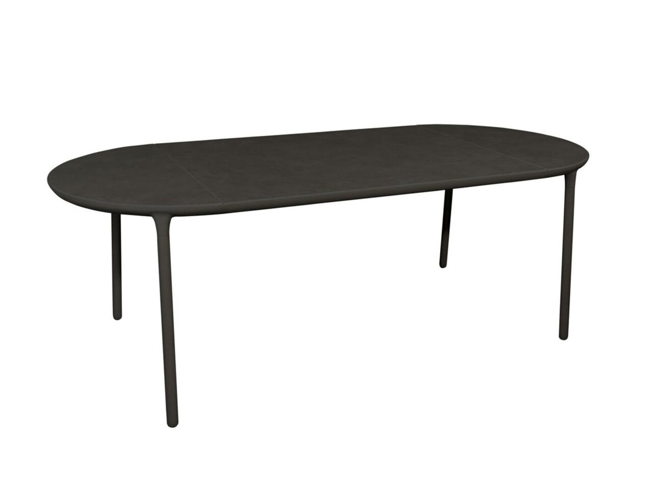 Mindo 114 Outdoor Dining Table - Oval - Gestell Dark Grey - Tischplatte Ceramic Steel Chrome