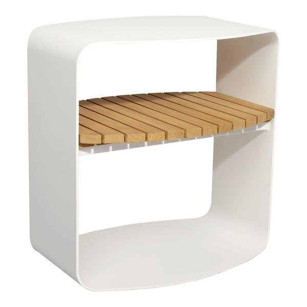 Mindo 109 Outdoor Side Table - Off-White Aluminum