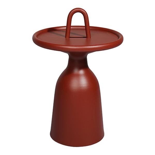Mindo 104 Outdoor Side Table with Handle - Terracotta Red Aluminum