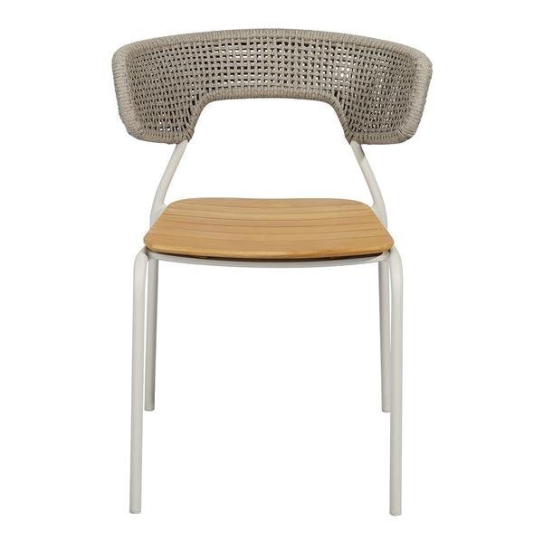 Mindo 101 Outdoor Dining Chair - Stackable - Off-White Aluminum