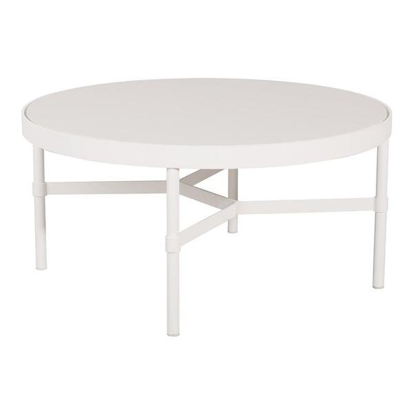 Mindo 100 Outdoor Coffee Table - Round - Off-White Aluminum