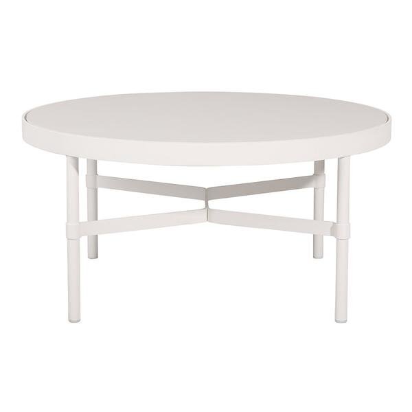 Mindo 100 Outdoor Coffee Table - Round - Off-White Aluminum