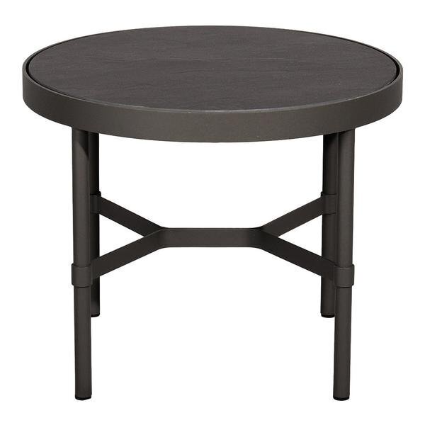 Mindo 100 Outdoor Coffee Table - Round - Dark Grey Aluminum