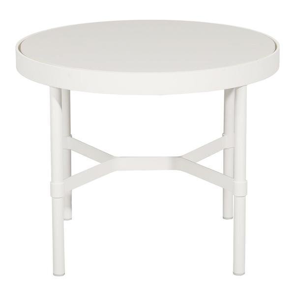 Mindo 100 Outdoor Coffee Table - Round - Off-White Aluminum