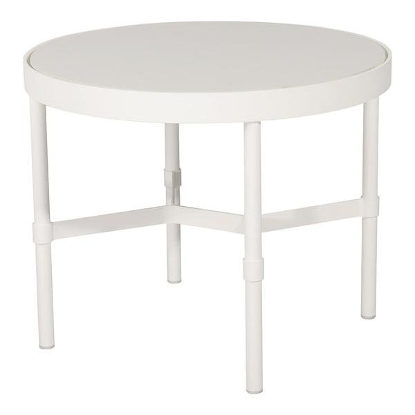 Mindo 100 Outdoor Coffee Table - Round - Off-White Aluminum