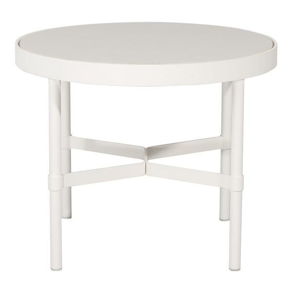 Mindo 100 Outdoor Coffee Table - Round - Off-White Aluminum