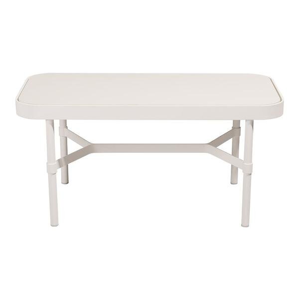 Mindo 100 Outdoor Coffee Table - Rectangular - Off-White Aluminum