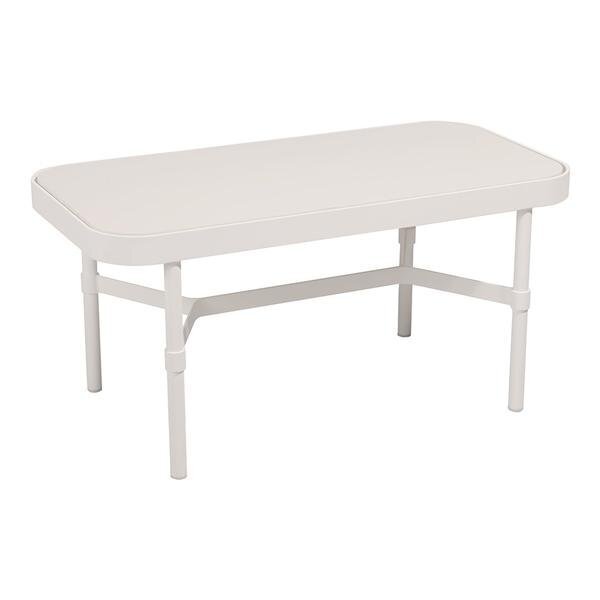Mindo 100 Outdoor Coffee Table - Rectangular - Off-White Aluminum