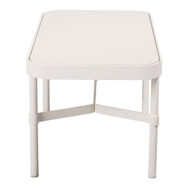 Mindo 100 Outdoor Coffee Table - Rectangular - Off-White Aluminum