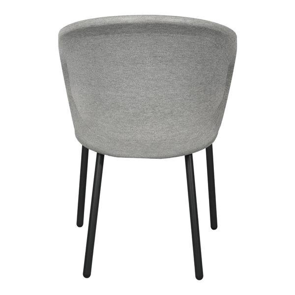 Mindo 114 Outdoor Dining Chair - Stackable - Light Grey Melange Knit-Dark Grey Aluminum