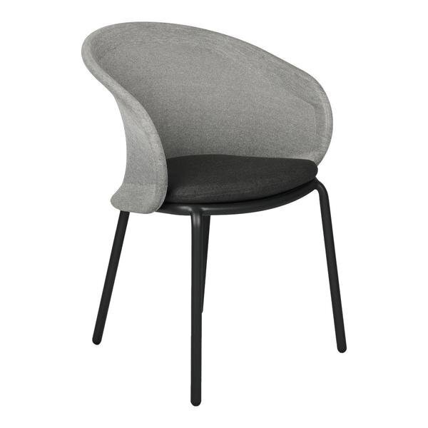 Mindo 114 Outdoor Dining Chair - Stackable - Light Grey Melange Knit-Dark Grey Aluminum