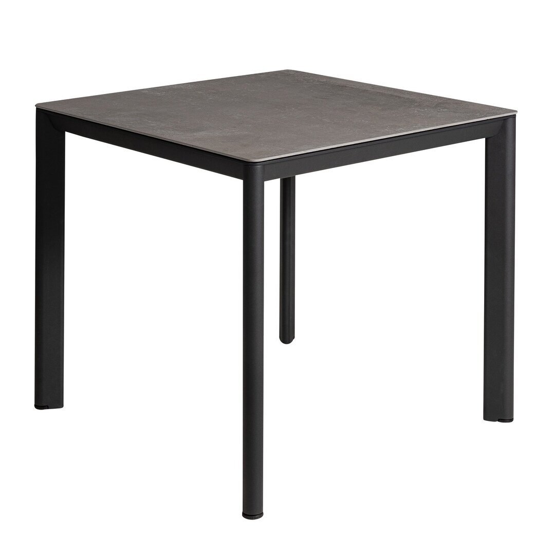 Mindo 101 Dining table 74x74cm - Esstisch - Ceramic Opium Black - Aluminium Dark Grey