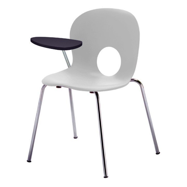 Rexite Olivia Chair with Right Writing Tablet, Antipanic Hinge - White