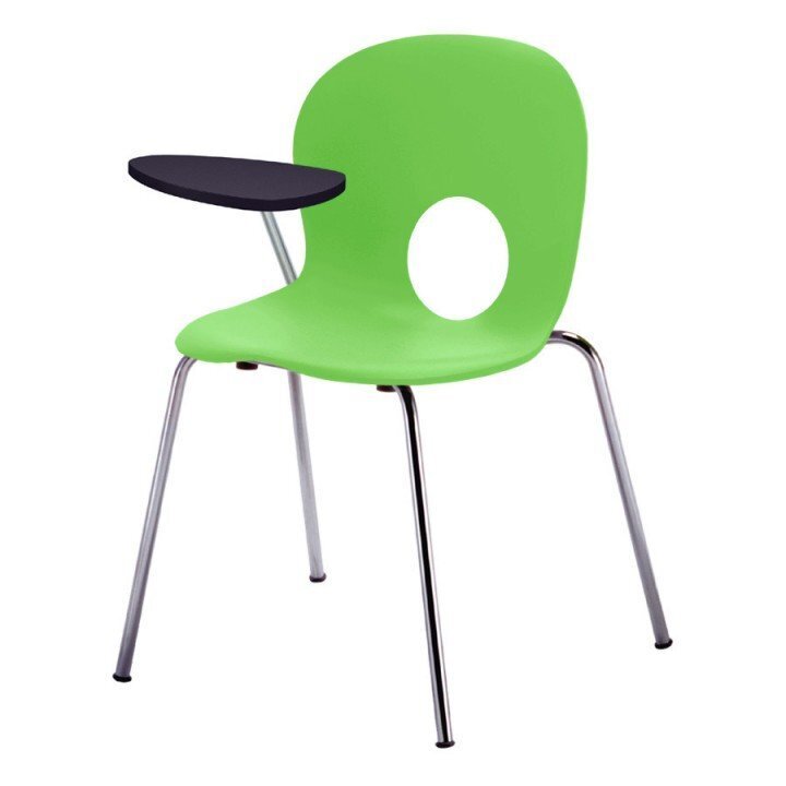 Rexite Olivia Chair with Right Writing Tablet, Antipanic Hinge - Grass Green