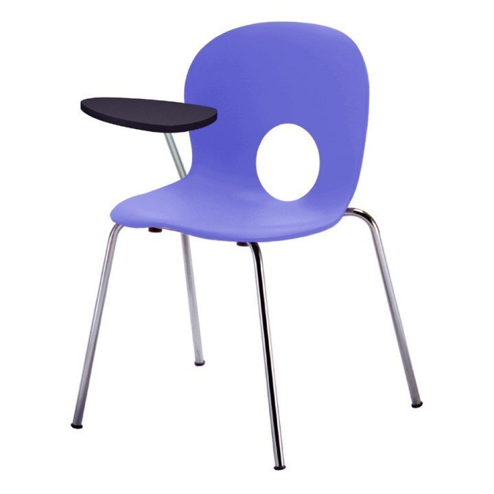 Rexite Olivia Chair with Right Writing Tablet, Antipanic Hinge - Gentian Blue