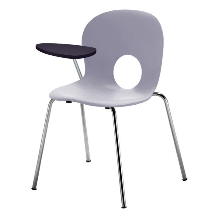 Rexite Olivia Chair with Right Writing Tablet, Antipanic Hinge - Pearl Grey
