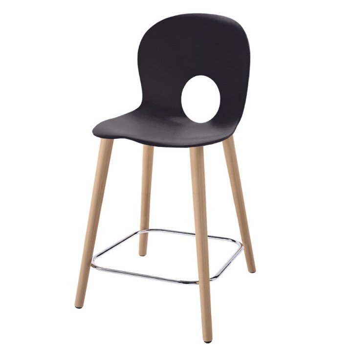 Rexite Olivia Wood L Medium stool - Anthracite