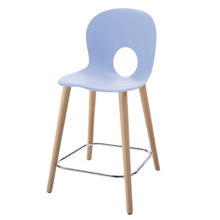 Rexite Olivia Wood L Medium stool - Very Light Blue