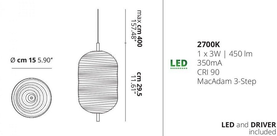 Lodes-Studio Italia Jefferson Hängeleuchte - 1 Leuchtmittel - Höhe 29.5 cm