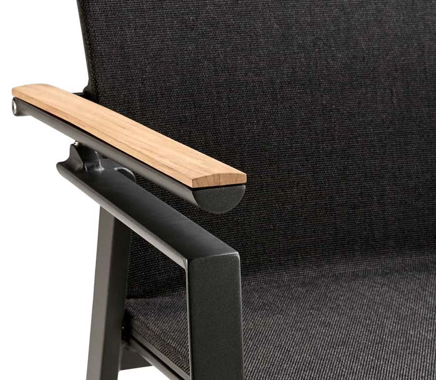 Solpuri SOUL Verstellsessel Hoch mit Teak-Armlehne