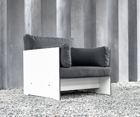 Conmoto Riva Lounge Lounger-Weiß-Anthrazit