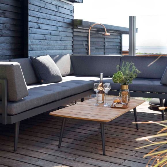 Cinas Rio Kaffeetisch anthrazit / Teak
