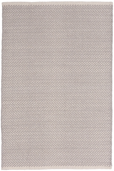 Dash and Albert Herringbone Dove Grey Woven Cotton Rug