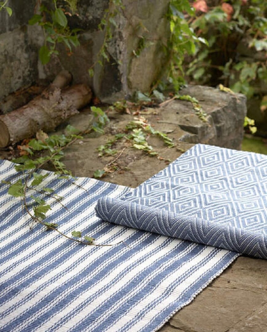 Dash and Albert Diamond Denim/White