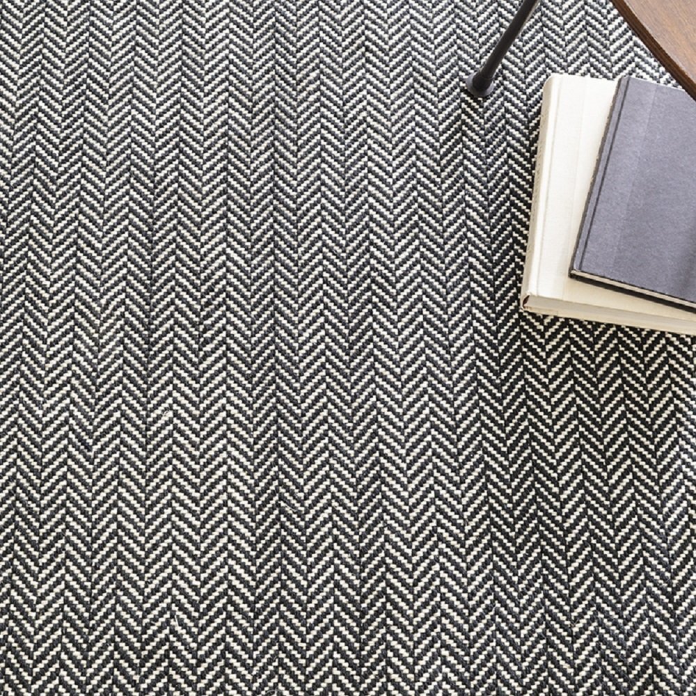 Dash And Albert Herringbone Black Indoor/Outdoor Rug