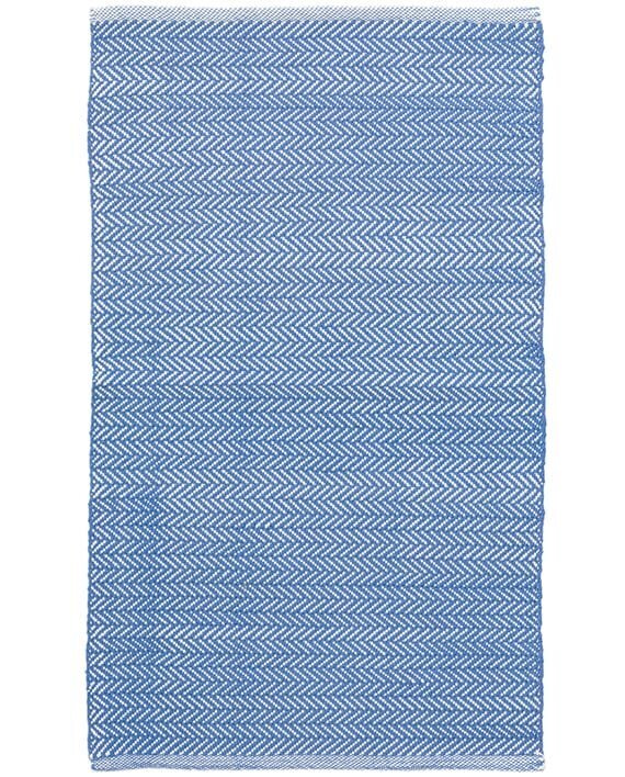 Dash And Albert Herringbone French Blue/White Rug