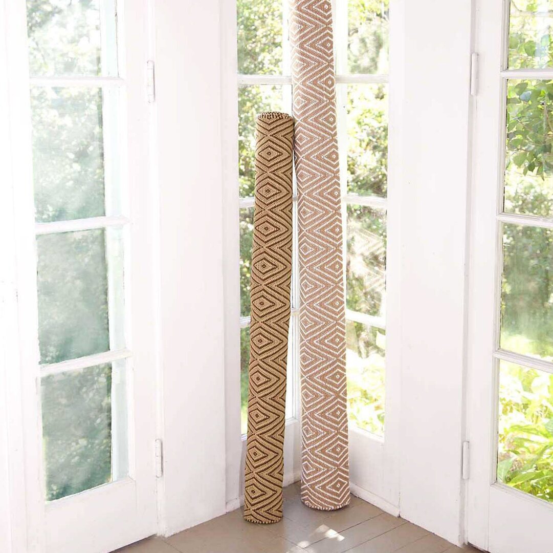 Dash And Albert Diamond Khaki/White Indoor/Outdoor - Teppich