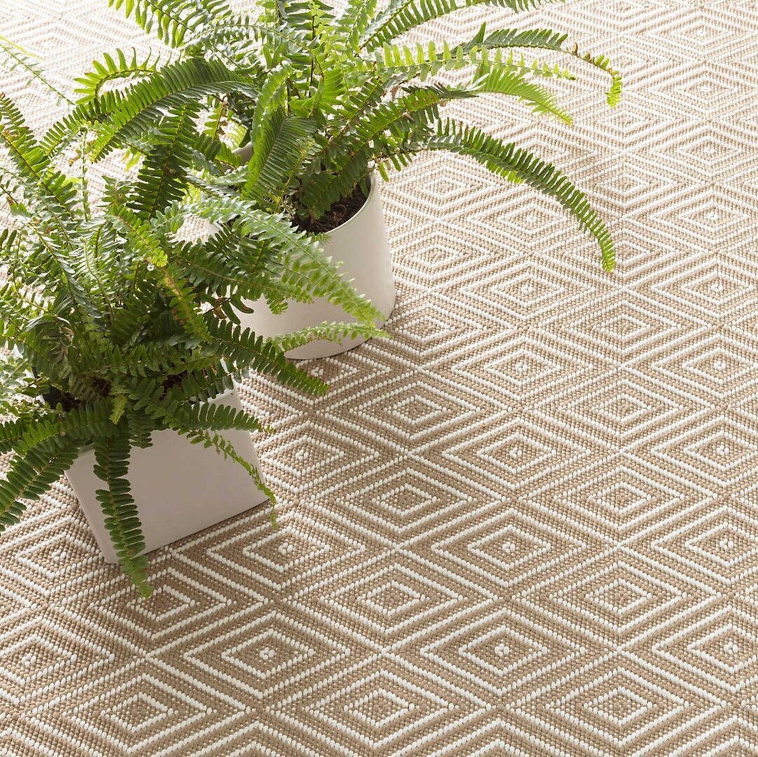 Dash And Albert Diamond Khaki/White Indoor/Outdoor - Teppich