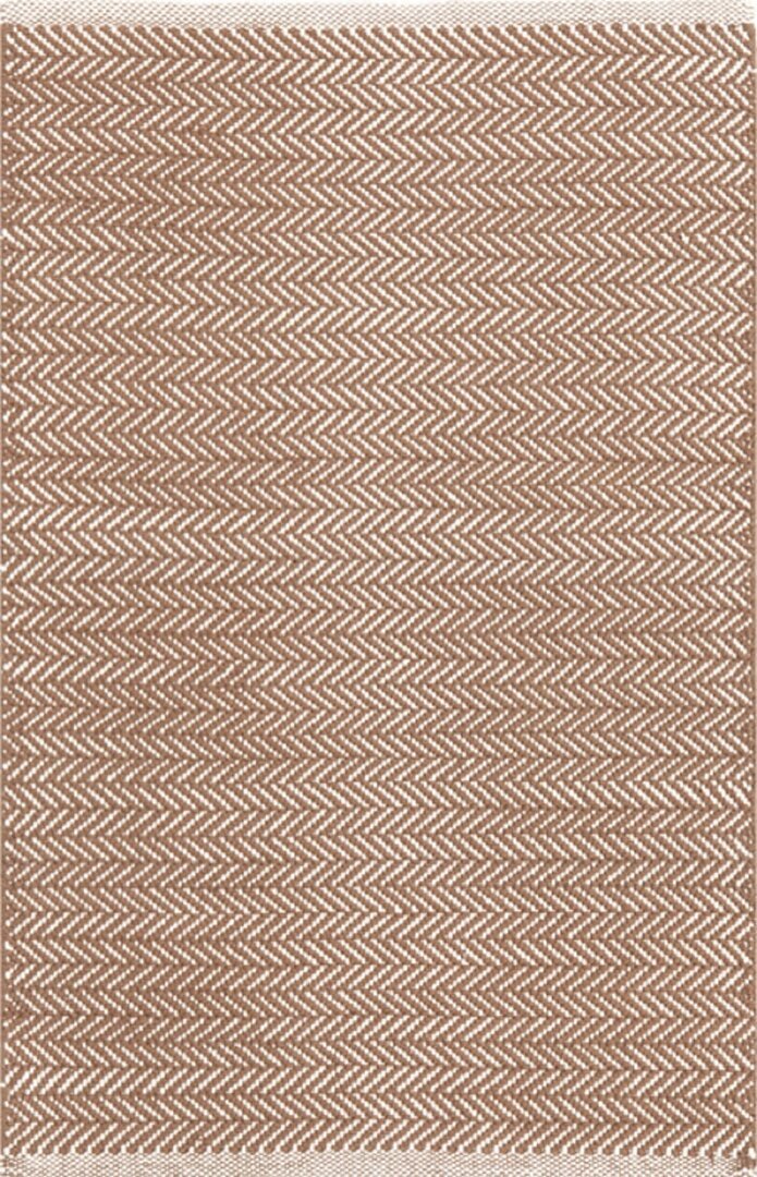 Dash And Albert Herringbone Stone Cotton Woven - Teppich
