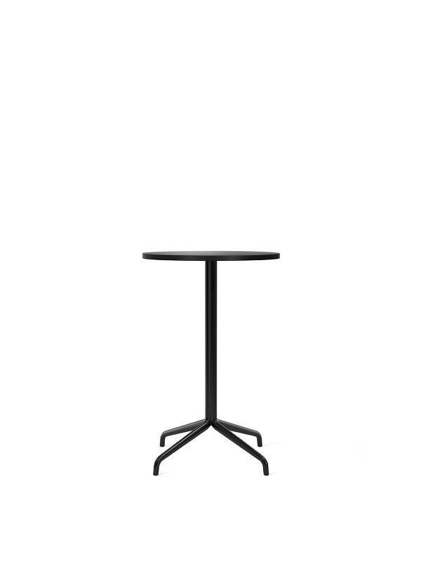 Audo Copenhagen Copenhagen Harbour Column Table Round With Star Base Counter - 60 cm Black / Charcoal Linoleum