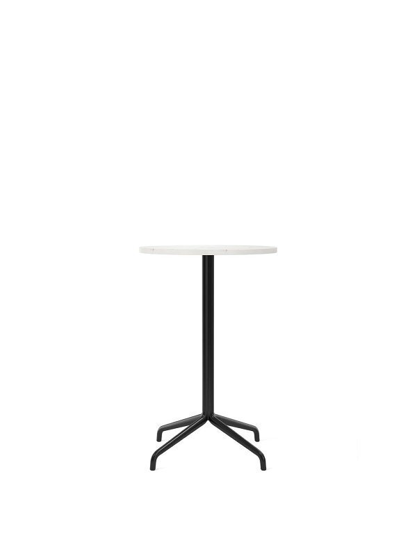 Audo Copenhagen Copenhagen Harbour Column Table Round With Star Base Counter - 60 cm Black / Off White Marble