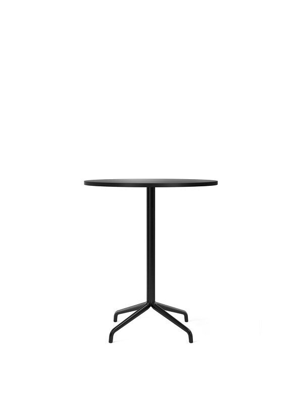 Audo Copenhagen Copenhagen Harbour Column Table Round With Star Base Counter - 80cm Black / Charcoal Linoleum