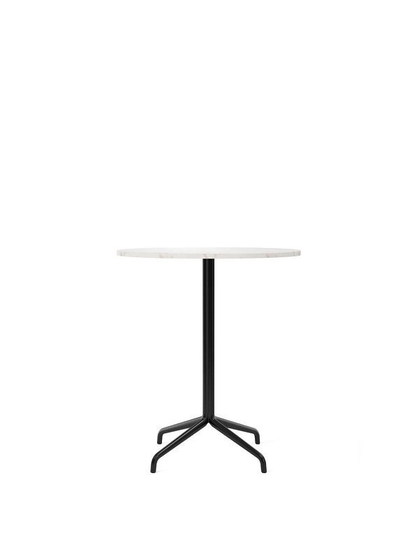 Audo Copenhagen Copenhagen Harbour Column Table Round With Star Base Counter - 80 cm Black / Off White Marble