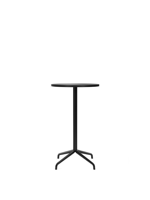 Audo Copenhagen Copenhagen Harbour Column Table Round With Star Base Bar  - 60 cm Black / Charcoal Linoleum