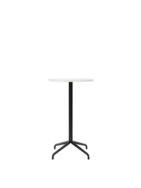 Audo Copenhagen Copenhagen Harbour Column Table Round With Star Base Bar  - 60 cm Black / Off White Marble