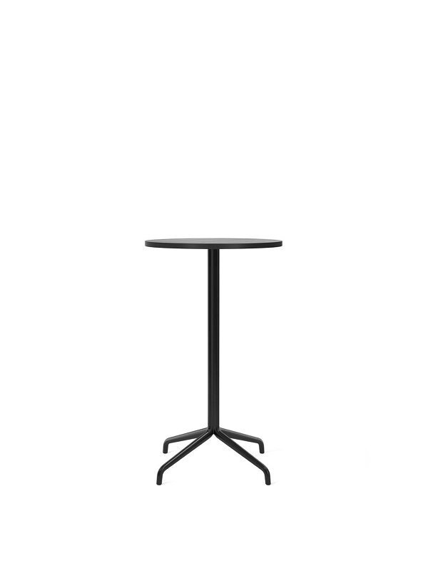 Audo Copenhagen Copenhagen Harbour Column Table Round With Star Base Bar  - 60 cm Black / Black Oak