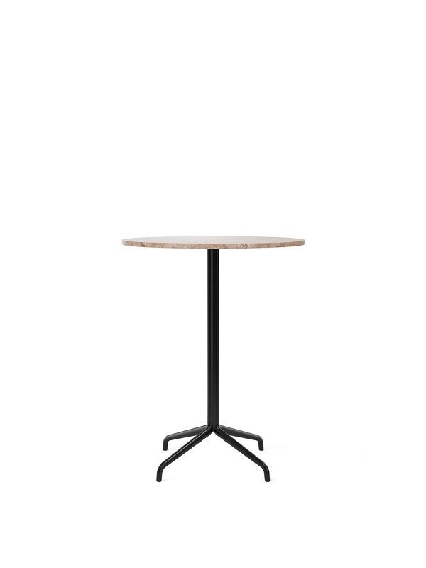 Audo Copenhagen Copenhagen Harbour Column Table Round With Star Base Bar  - 80 cm Black / Kunis Breccia