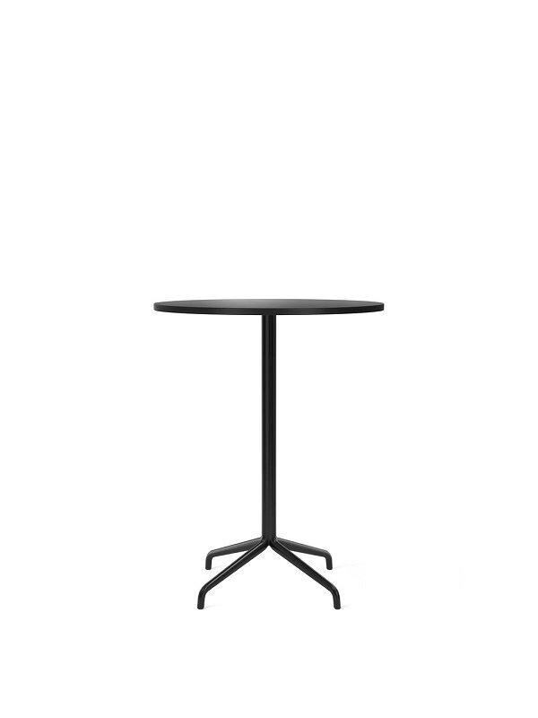 Audo Copenhagen Copenhagen Harbour Column Table Round With Star Base Bar  - 80 cm Black / Charcoal Linoleum